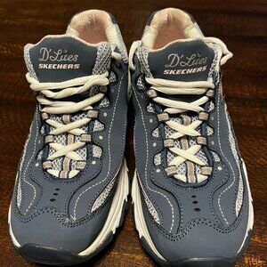 Skechers Women's D'Lites Memory Foam 11860 NVW Blue/Pink Sneakers Size 7.5
